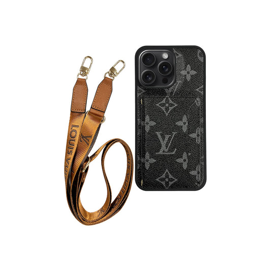 Louis Vuitton designer phone case with card holder & strap