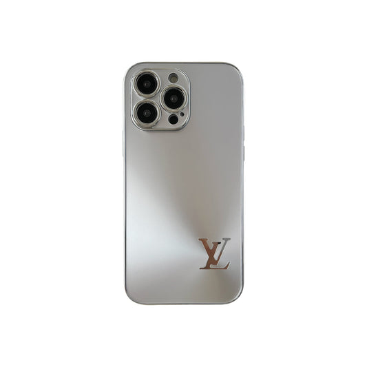 Louis Vuitton silver protective phone case with luxury designer style